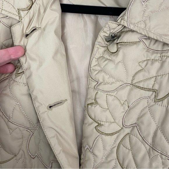 Northern Reflections Quilted Jacket Embroidered Leaf Design Size Small Pockets - Picture 6 of 9